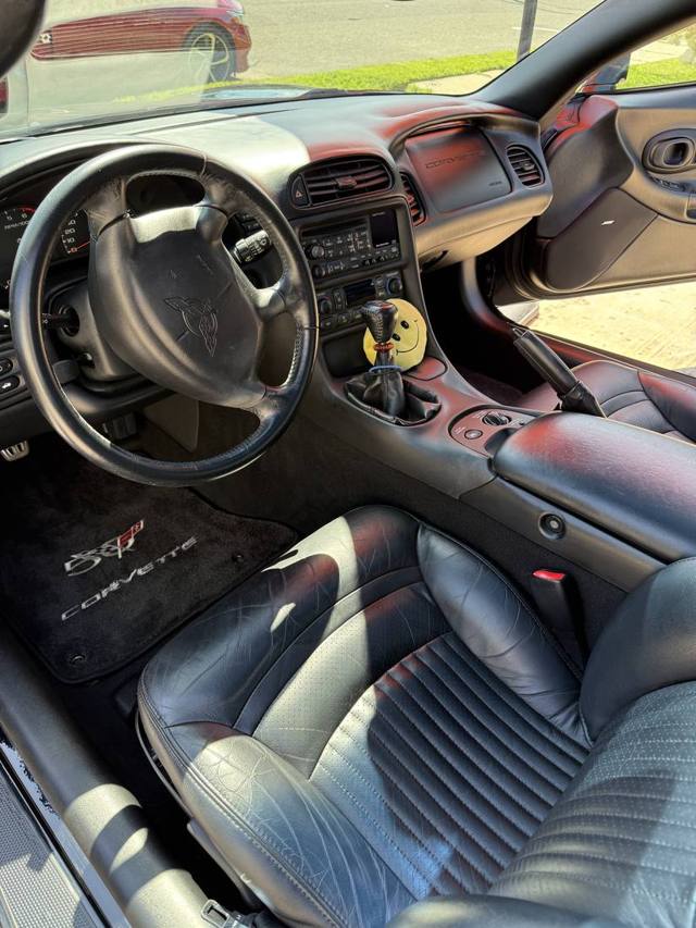 Detailed leather sports car interior